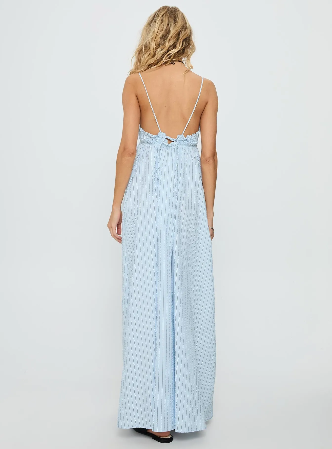 Avelyn Shirred Maxi Dress Blue Stripe sold by Princess Polly product image thumbnail 5