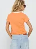 That Way V Neck Top Orange / White sold by Princess Polly