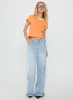 That Way V Neck Top Orange / White sold by Princess Polly