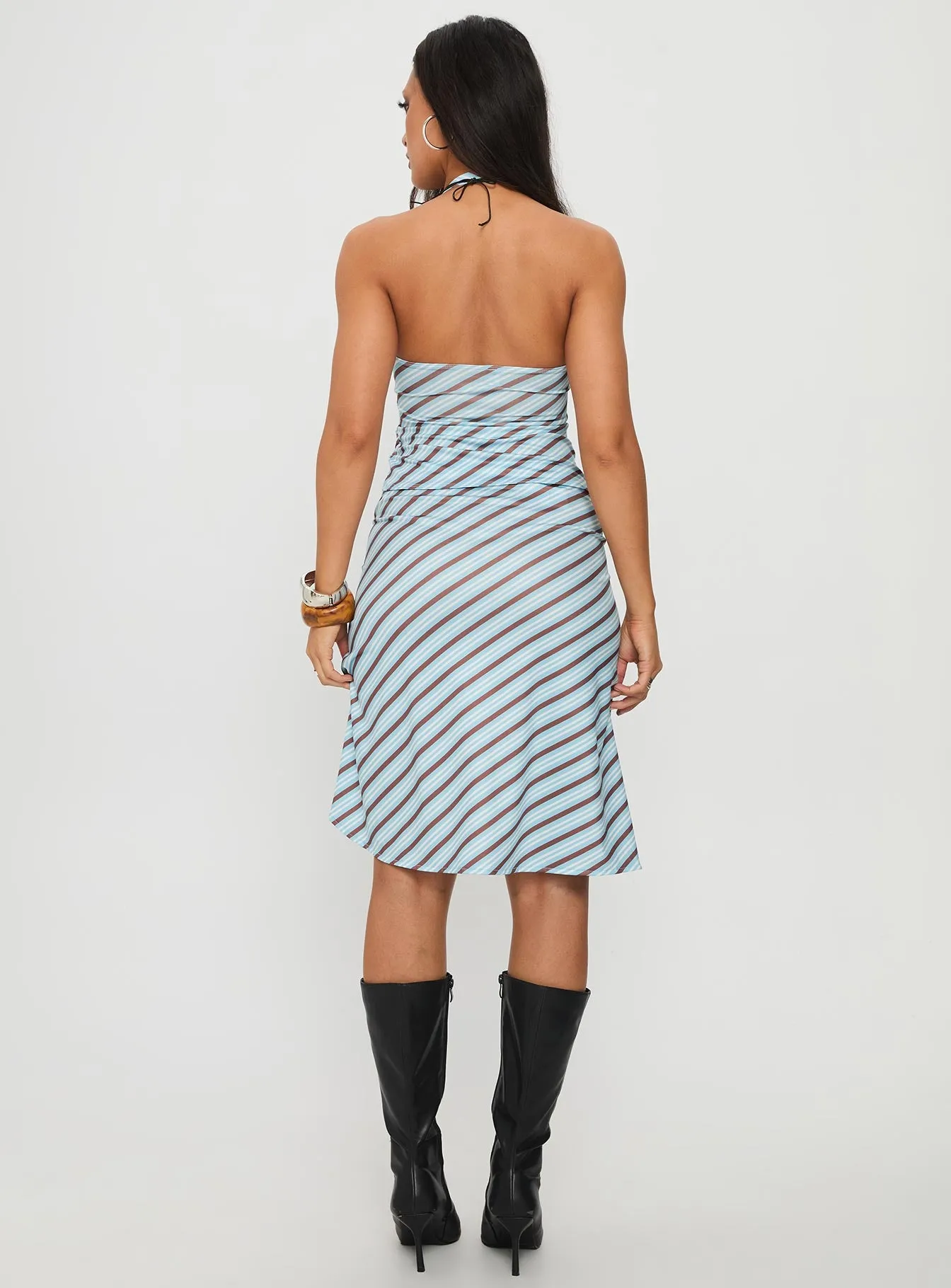 Esmeray Midi Skirt Blue Stripe sold by Princess Polly product image thumbnail 5