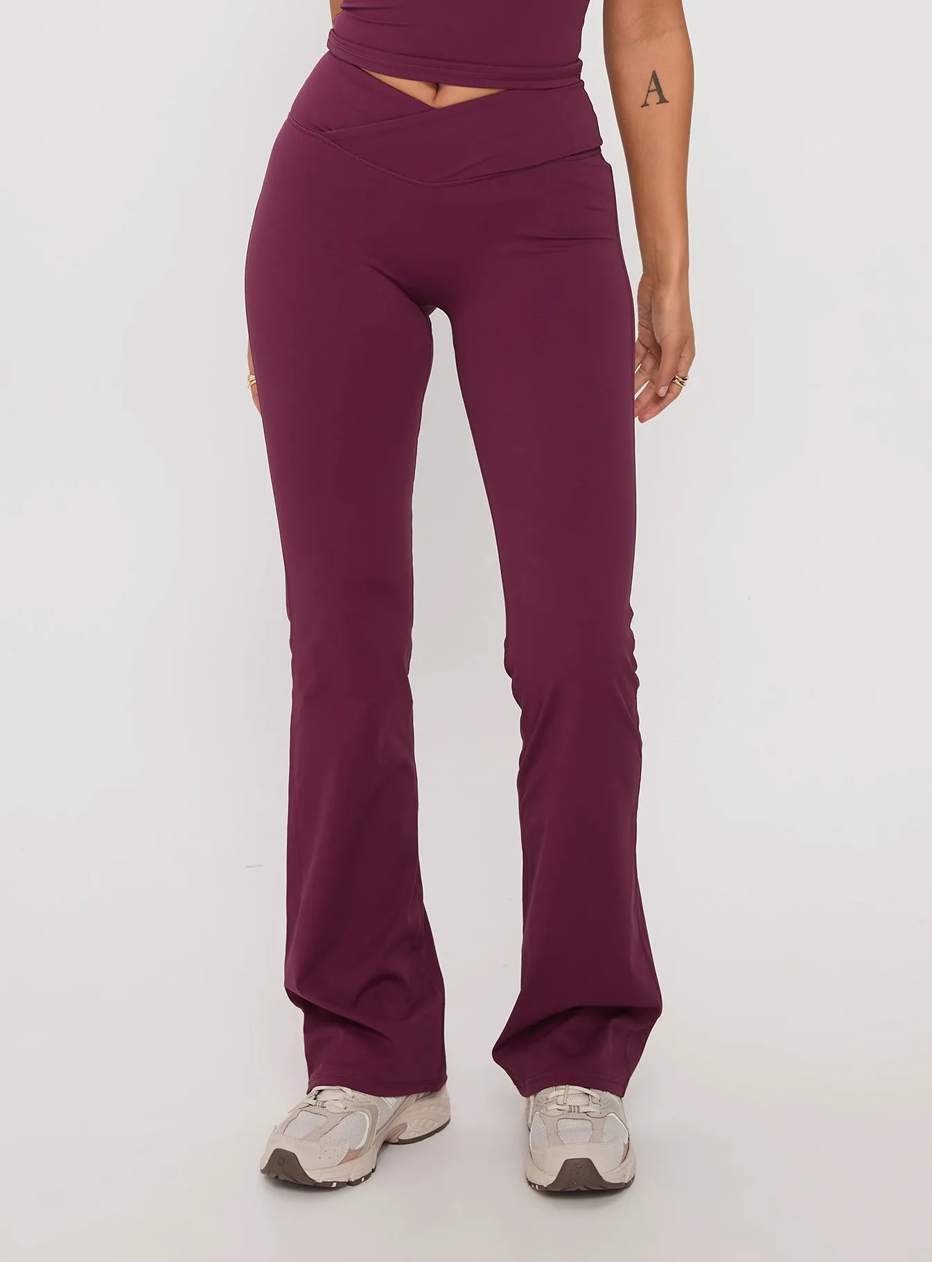 Sunday Session Active Flare Leg Pant Plum sold by Princess Polly product image thumbnail 2