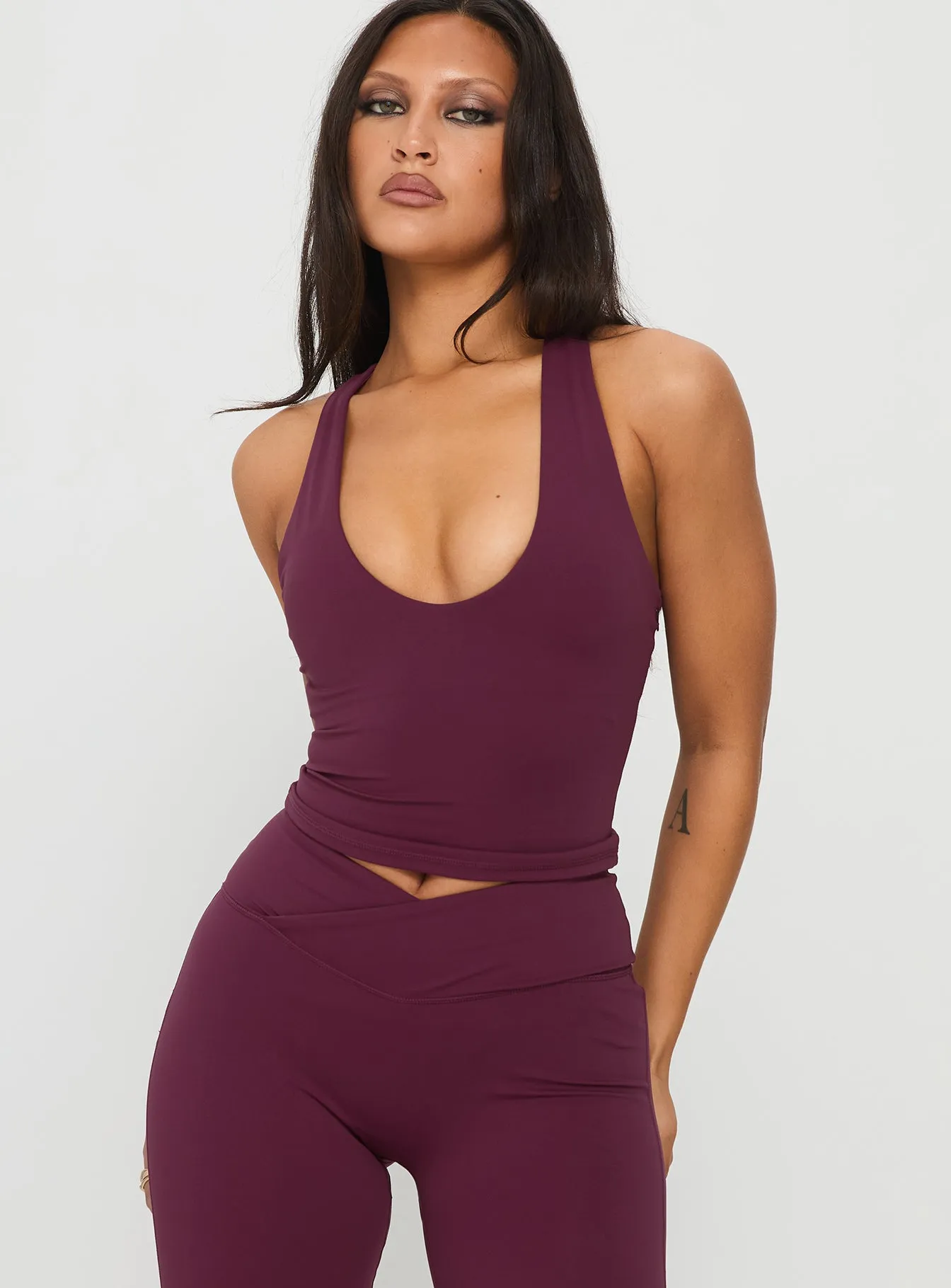 Fast Track Longline Active Tank Top Plum sold by Princess Polly product image thumbnail 2