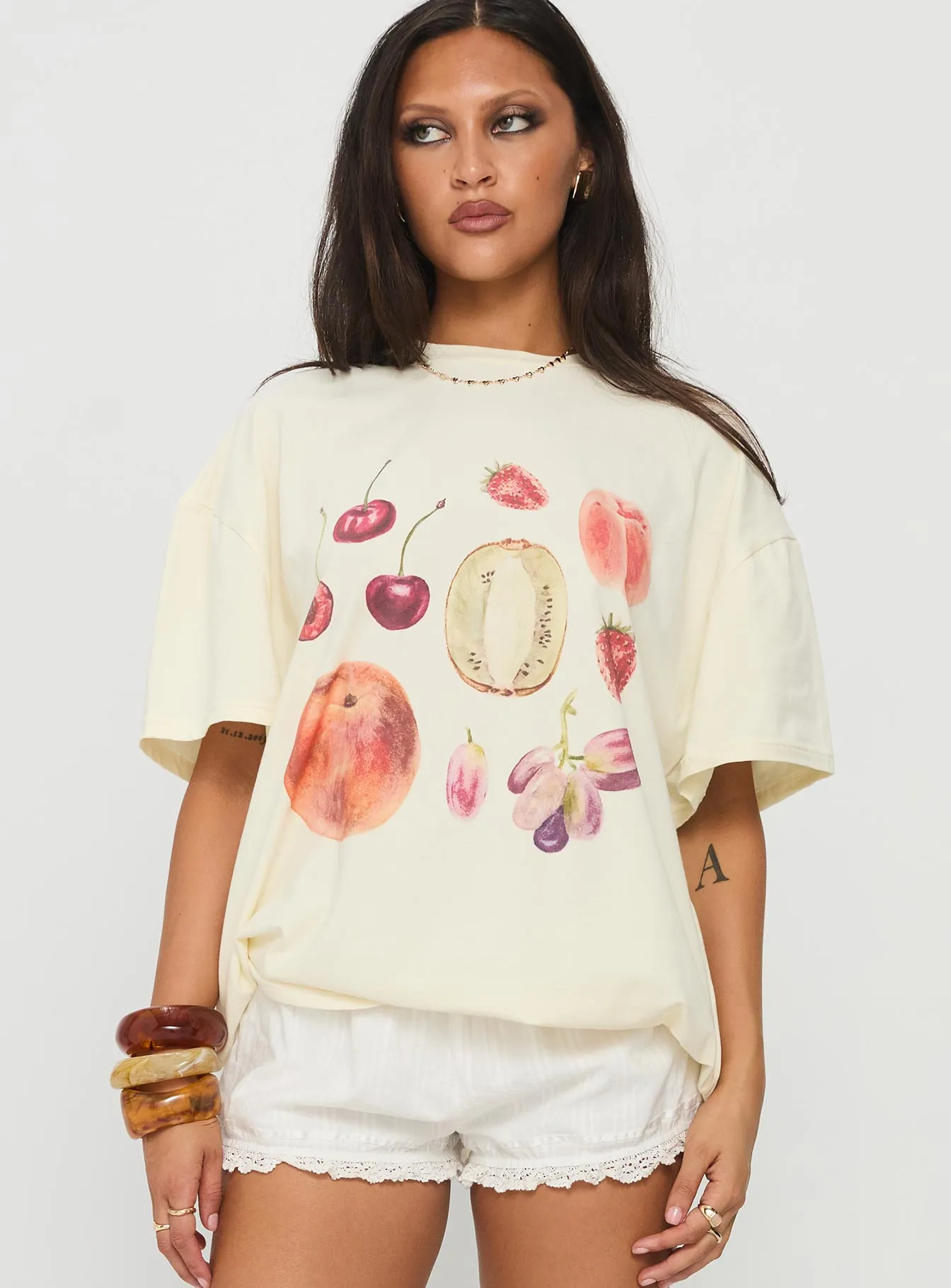 Farmer's Pick Oversized Graphic Top Cream sold by Princess Polly product image thumbnail 2
