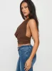 Remarkable Plunged Cowl Neck Top Brown sold by Princess Polly