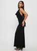 Diamonde Halter Scarf Maxi Dress Black sold by Princess Polly