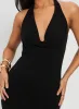 Diamonde Halter Scarf Maxi Dress Black sold by Princess Polly