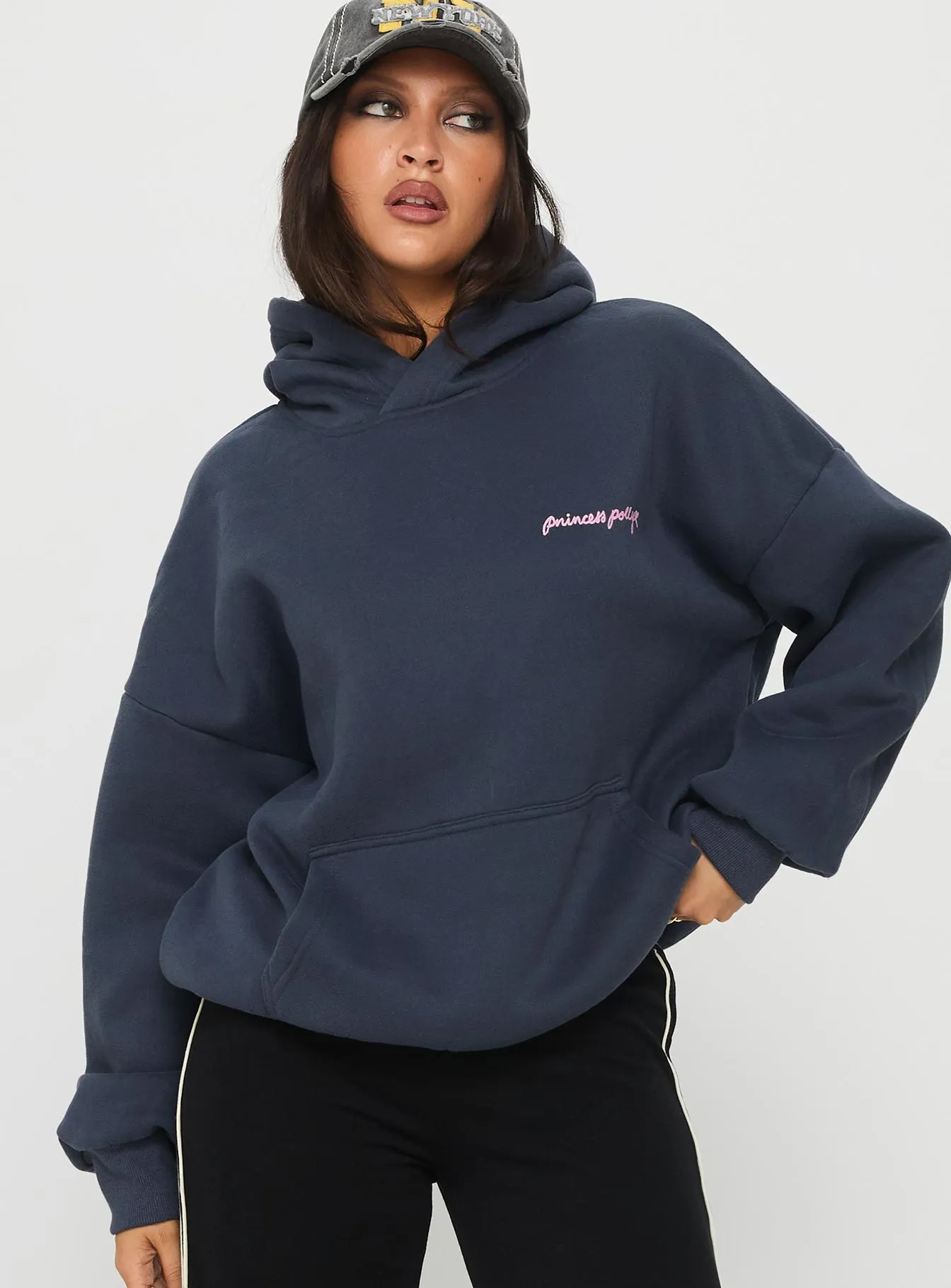 Princess Polly Love Letter Graphic Hoodie Slate Grey sold by Princess Polly product image thumbnail 2