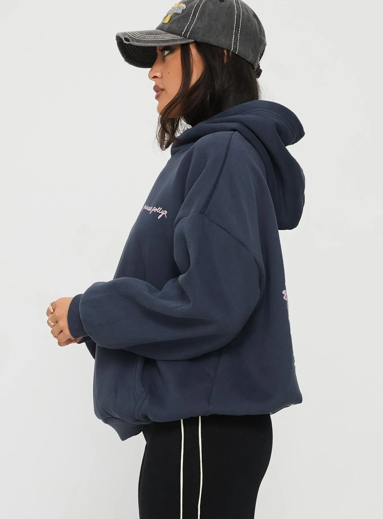 Princess Polly Love Letter Graphic Hoodie Slate Grey sold by Princess Polly product image thumbnail 4