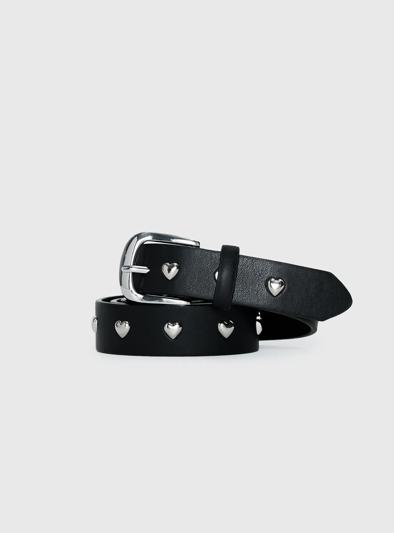 Speakeasy Heart Studded Belt Black / Silver sold by Princess Polly product image thumbnail 2