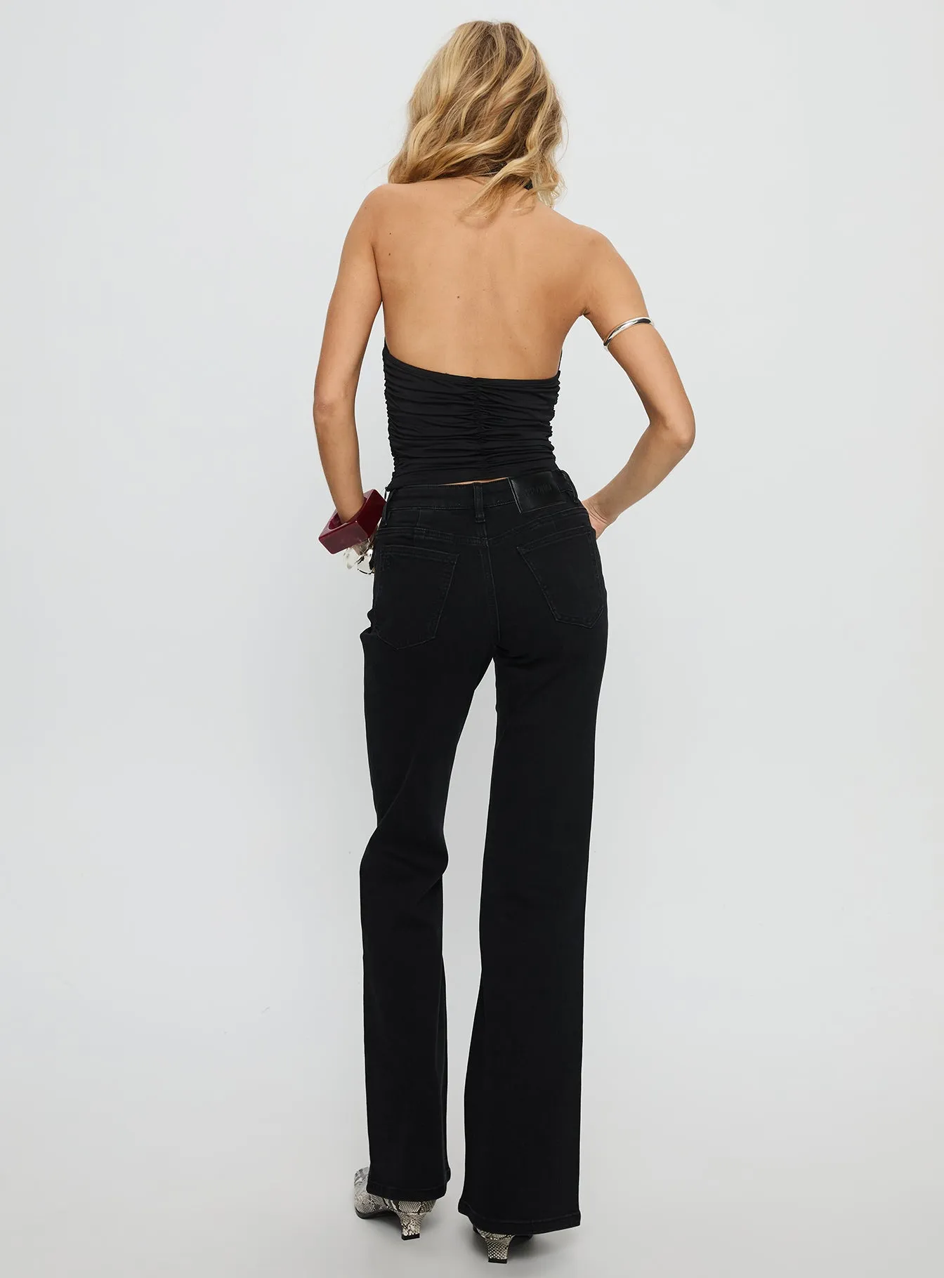 Magic Mirror Mid Rise Bootleg Jeans Washed Black sold by Princess Polly product image thumbnail 5