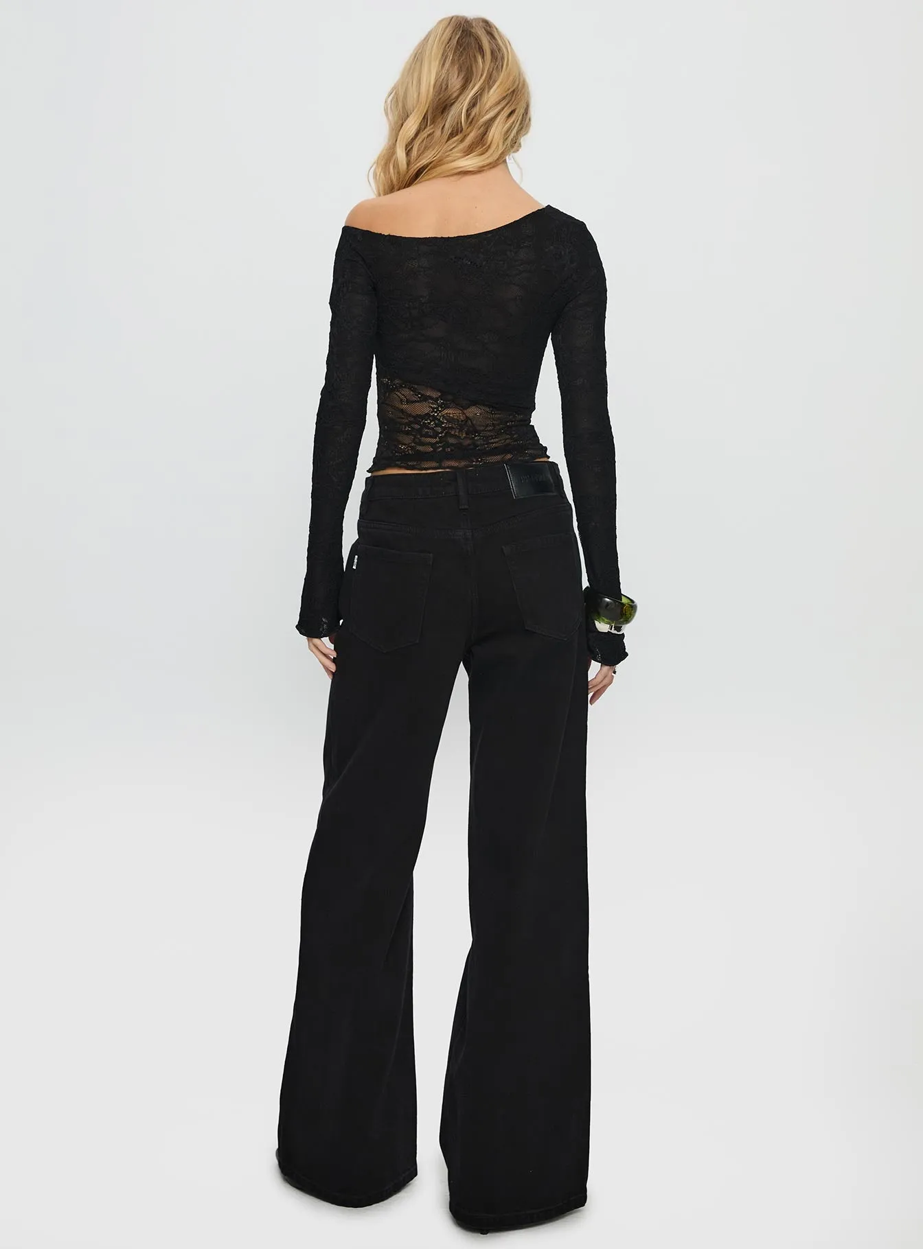 Mellowed Out Low Rise Straight Leg Jeans Washed Black sold by Princess Polly product image thumbnail 5