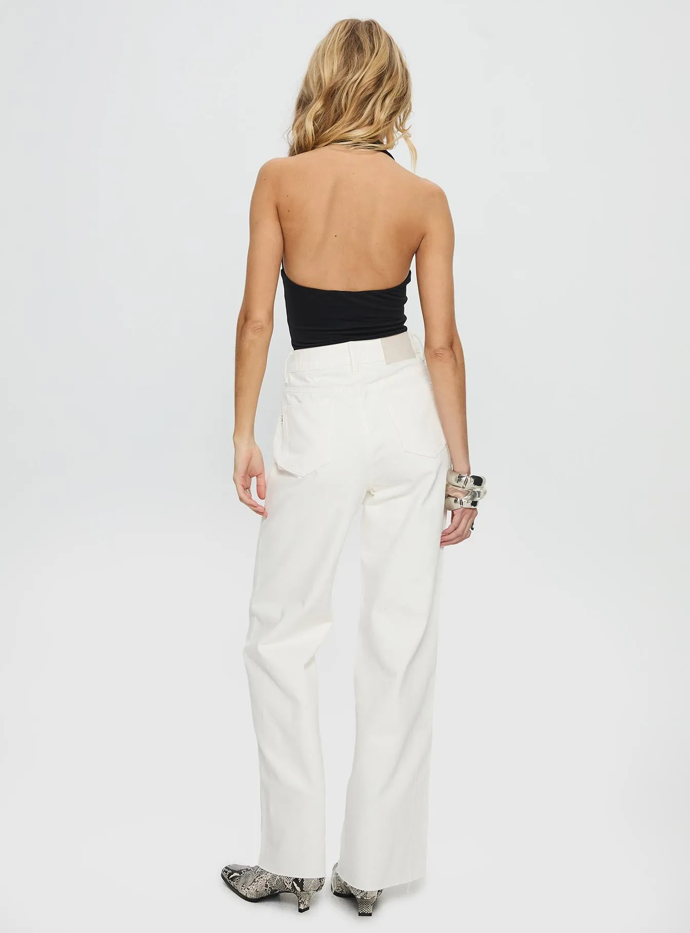 Henesey High Rise Straight Leg Jeans White Wash sold by Princess Polly product image thumbnail 5