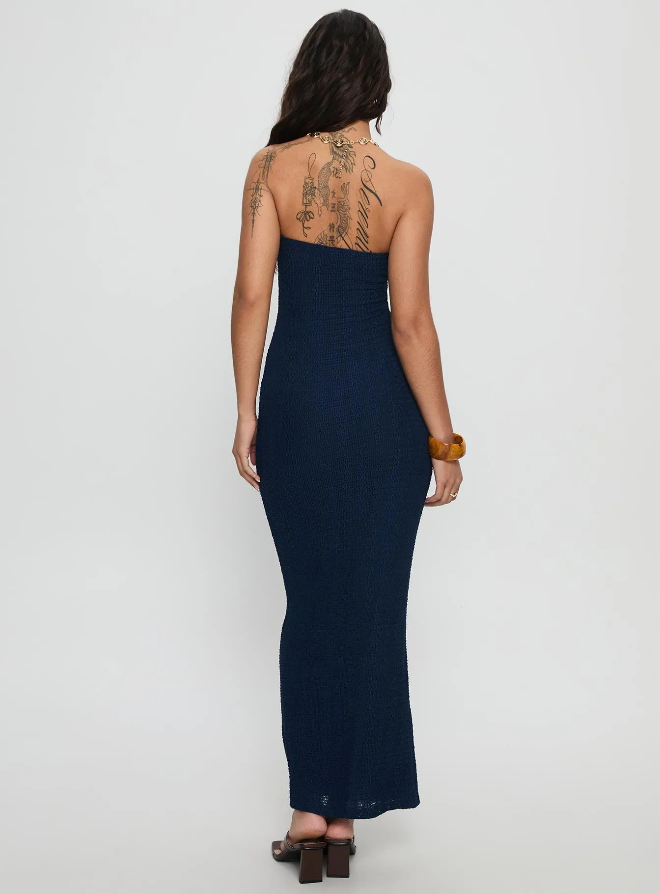 Saijana Strapless Maxi Dress Navy sold by Princess Polly product image thumbnail 4
