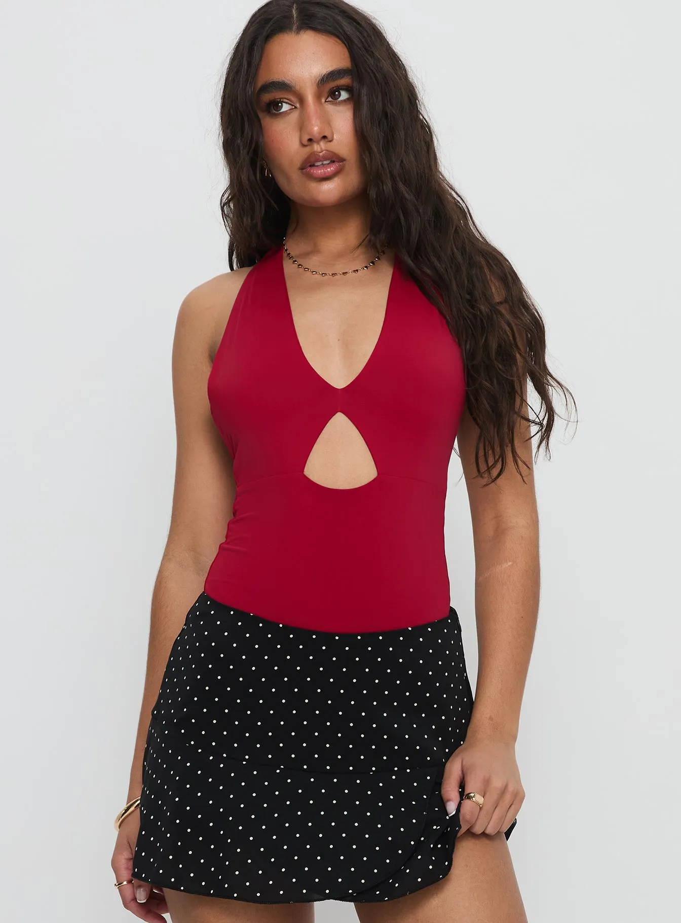 Sugarberry Cut Out Bodysuit Red sold by Princess Polly product image thumbnail 2