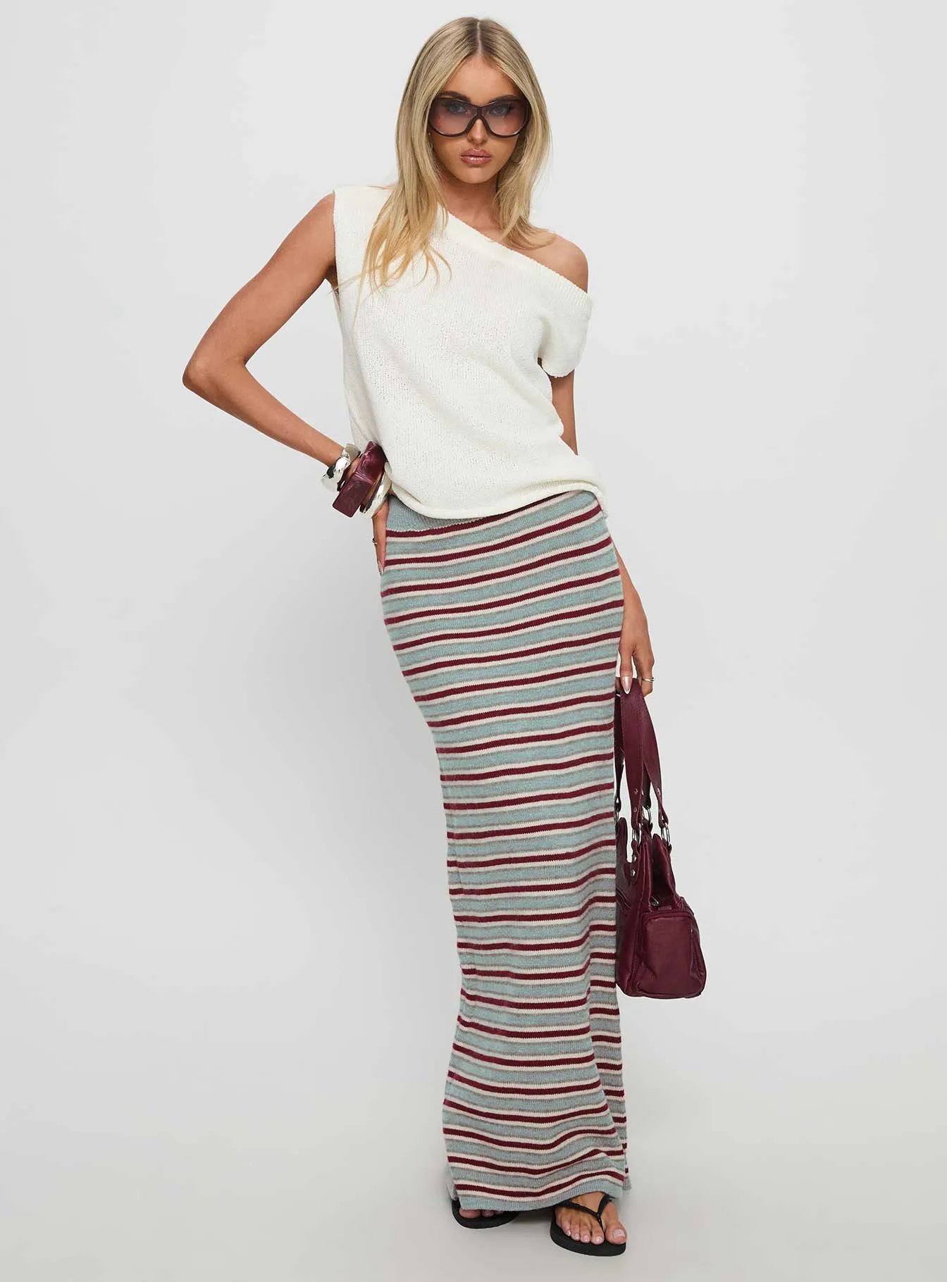 On Air Knit Maxi Skirt Multi Stripe sold by Princess Polly product image thumbnail 2