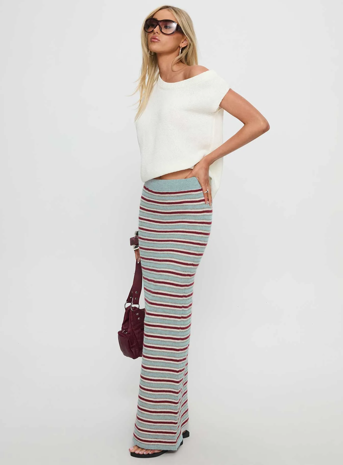 On Air Knit Maxi Skirt Multi Stripe sold by Princess Polly product image thumbnail 3