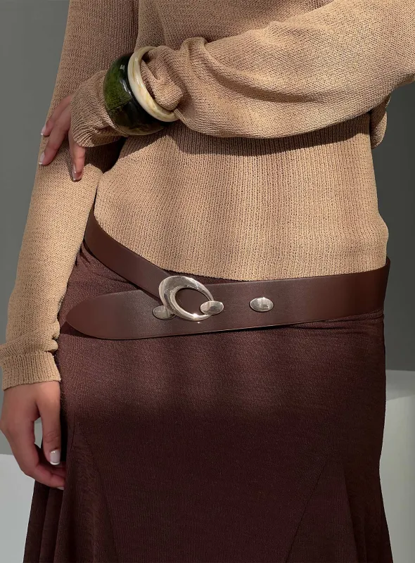 Jaide Low Waist Belt Brown / Gold sold by Princess Polly