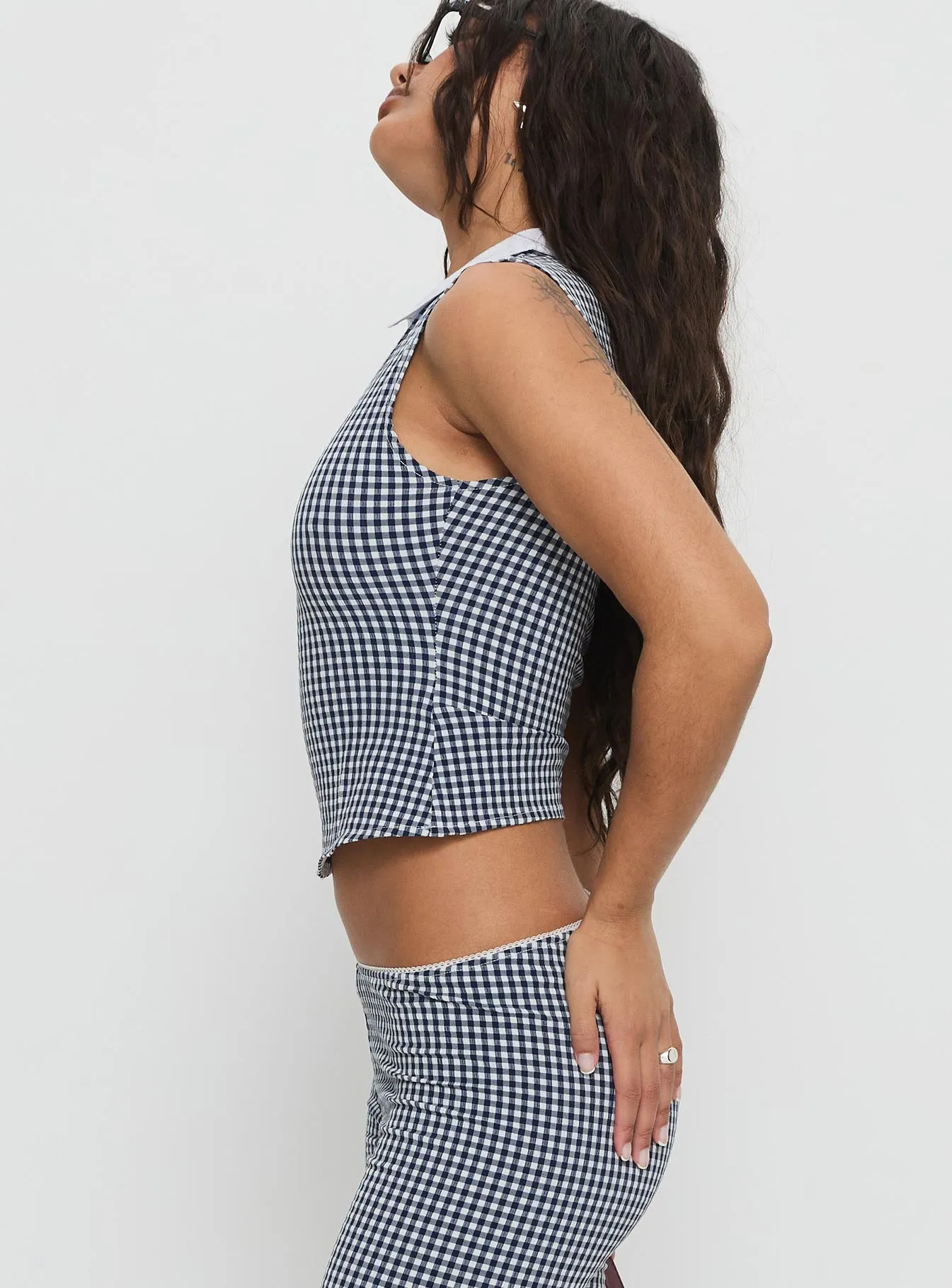 Tisuka Top Navy Check sold by Princess Polly product image thumbnail 4