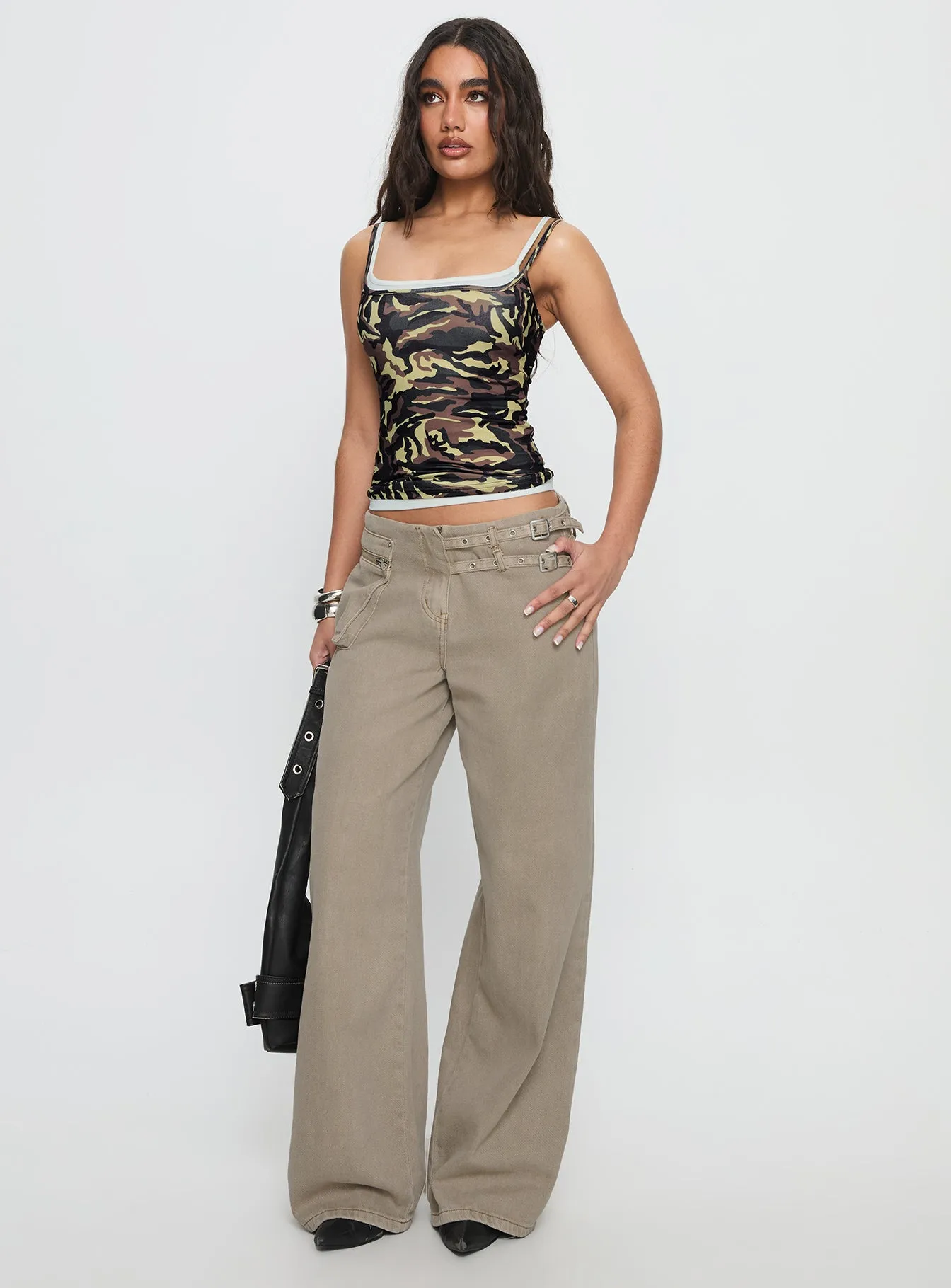 No Rules Layered Cami Top Camouflage sold by Princess Polly product image thumbnail 3