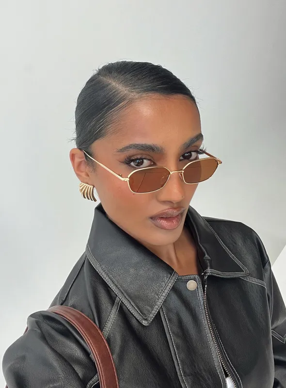 Anniston Sunglasses Brown sold by Princess Polly