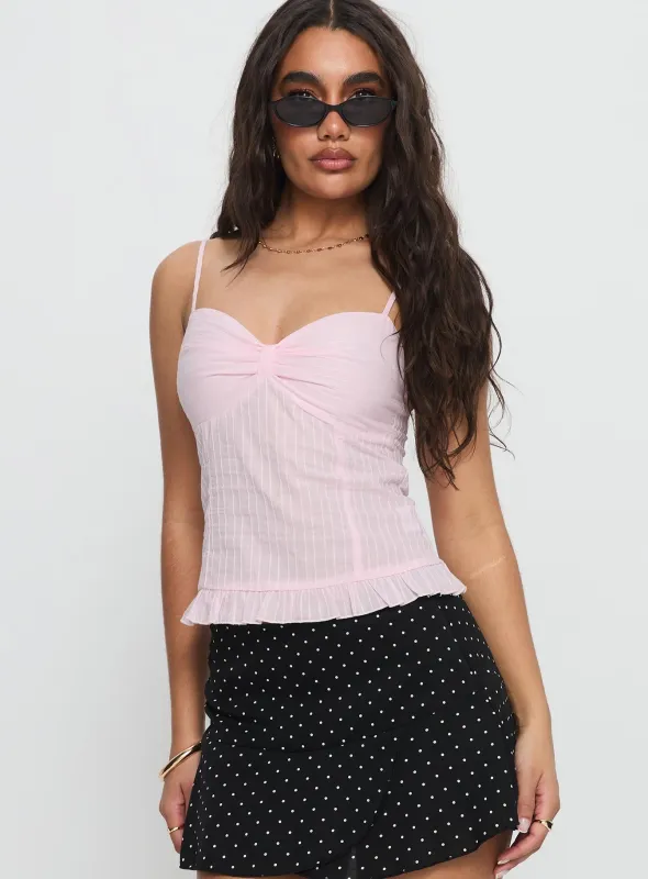 Composed Frill Cami Top Pink sold by Princess Polly