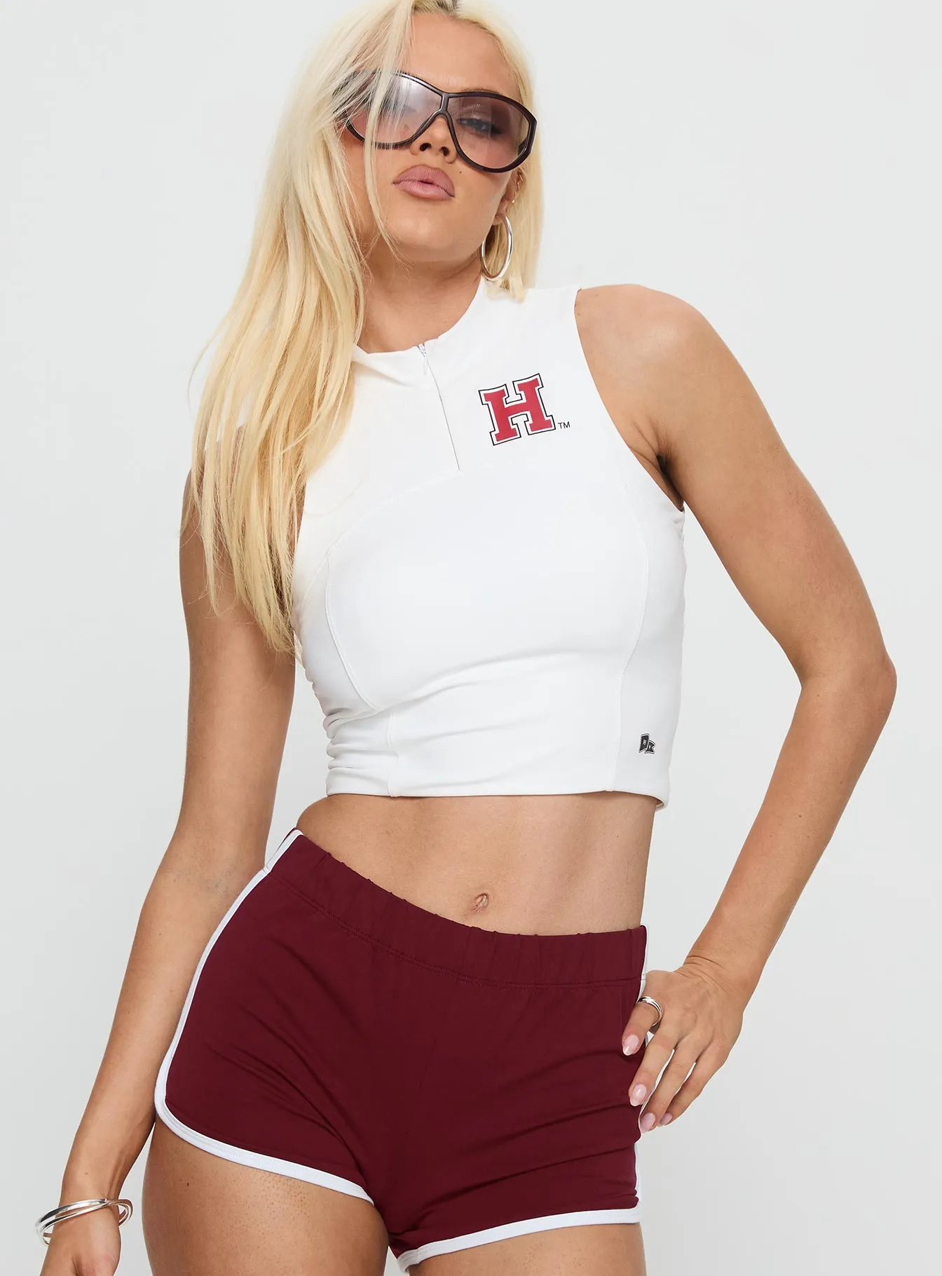 Harvard Belle Tank Top White sold by Princess Polly product image thumbnail 2