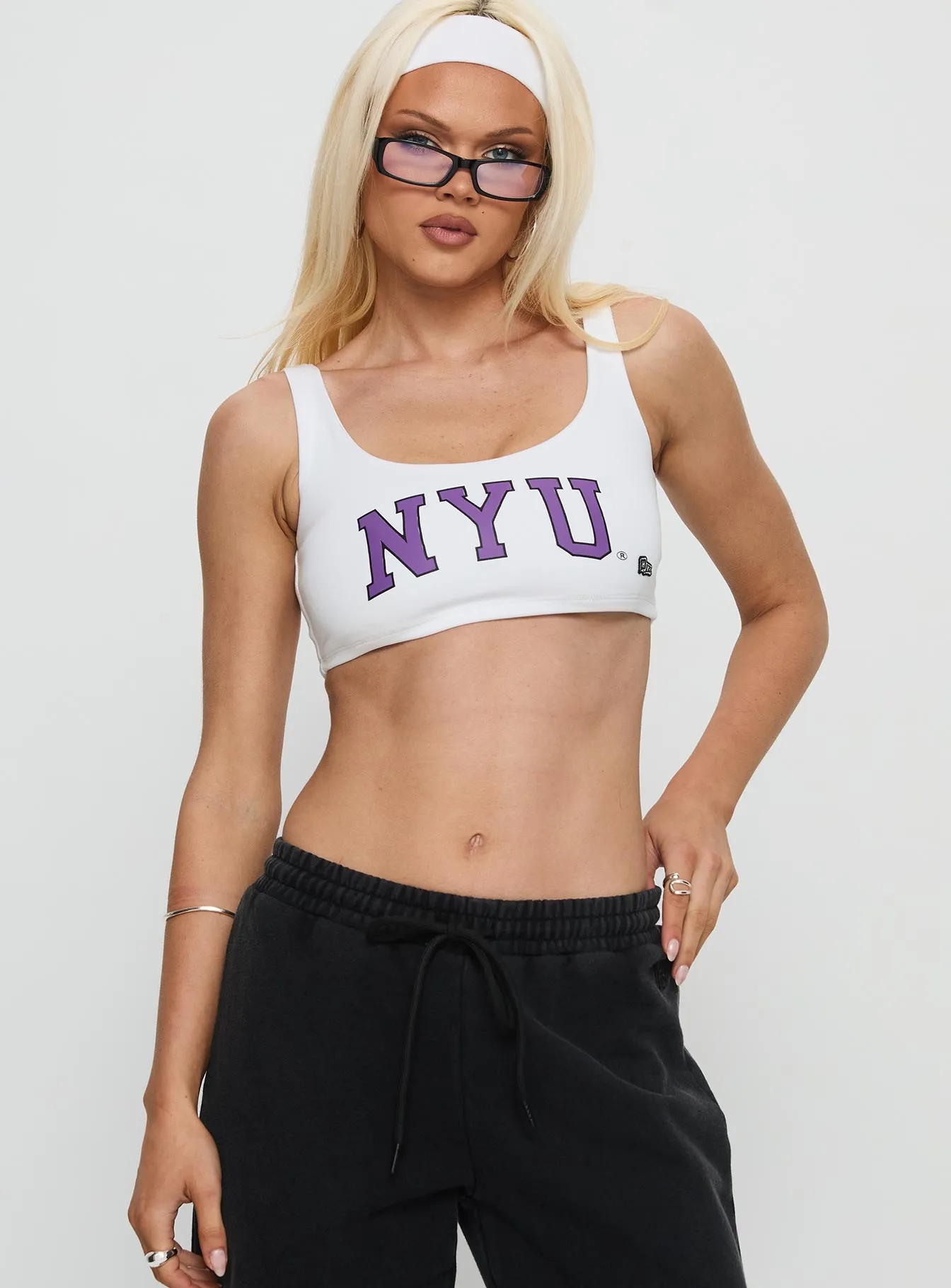 NYU Scoopneck Tank Top White sold by Princess Polly product image thumbnail 2