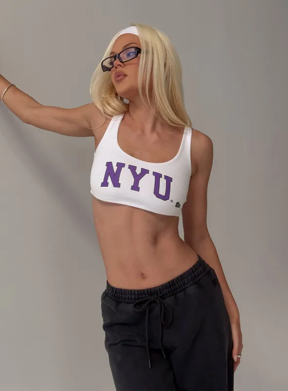 NYU Scoopneck Tank Top White sold by Princess Polly