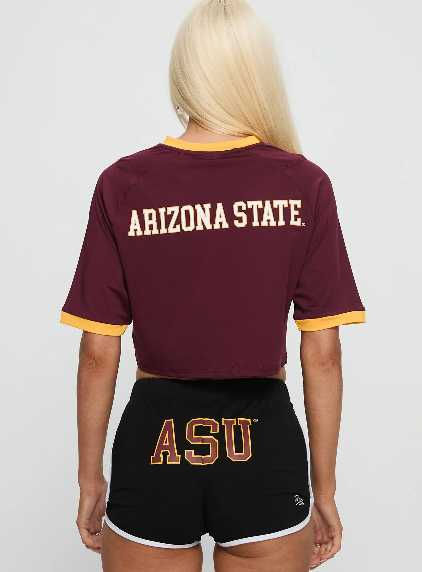 ASU Cropped Soccer Jersey Tee Maroon sold by Princess Polly product image thumbnail 4