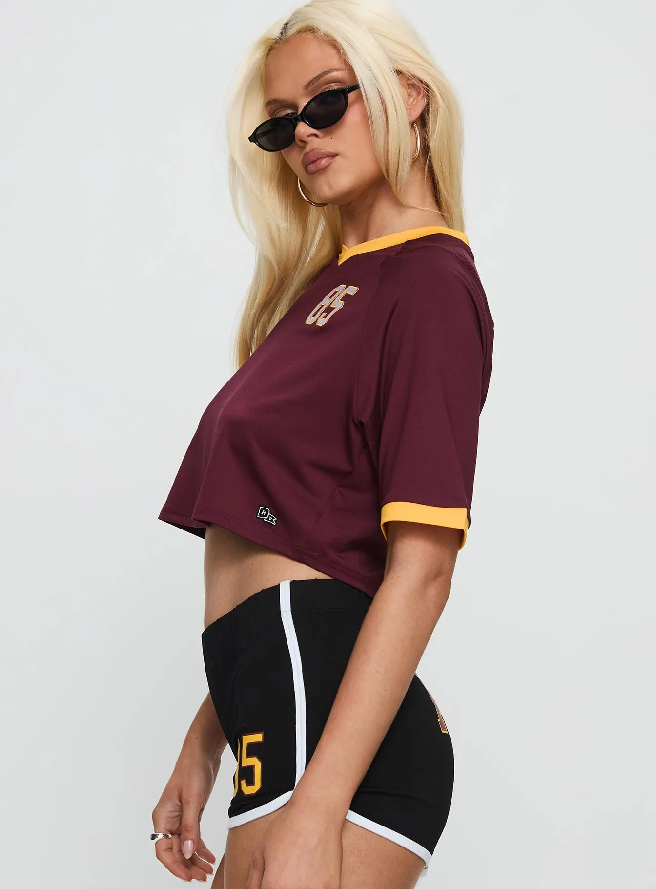 ASU Cropped Soccer Jersey Tee Maroon sold by Princess Polly product image thumbnail 3