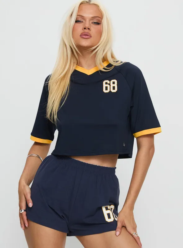 UC Berkeley Cropped Soccer Jersey Tee Blue sold by Princess Polly