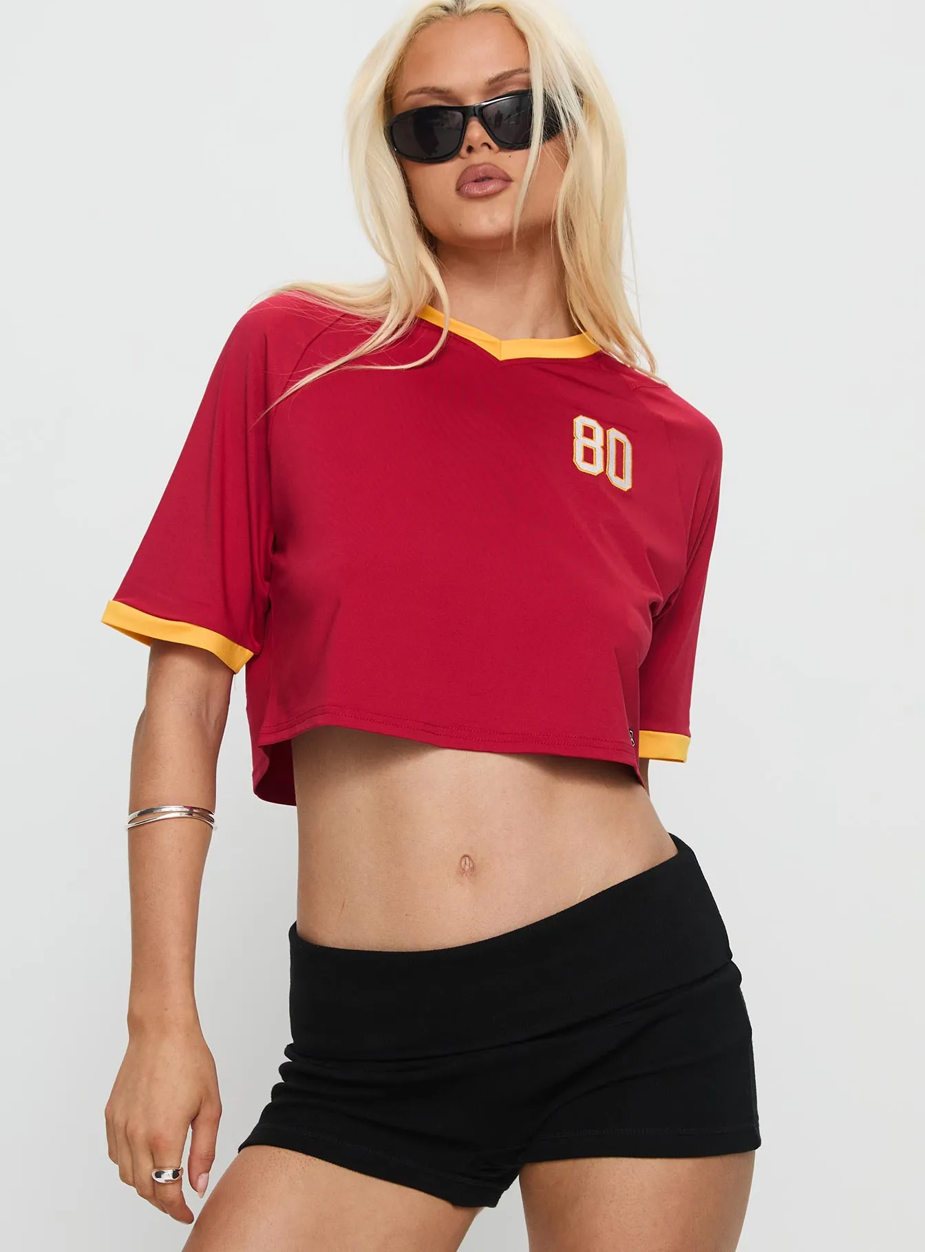 USC Cropped Soccer Jersey Tee Cardinal sold by Princess Polly