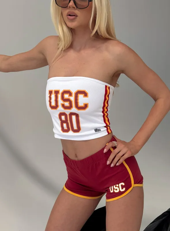USC Jersey Tube Top White sold by Princess Polly