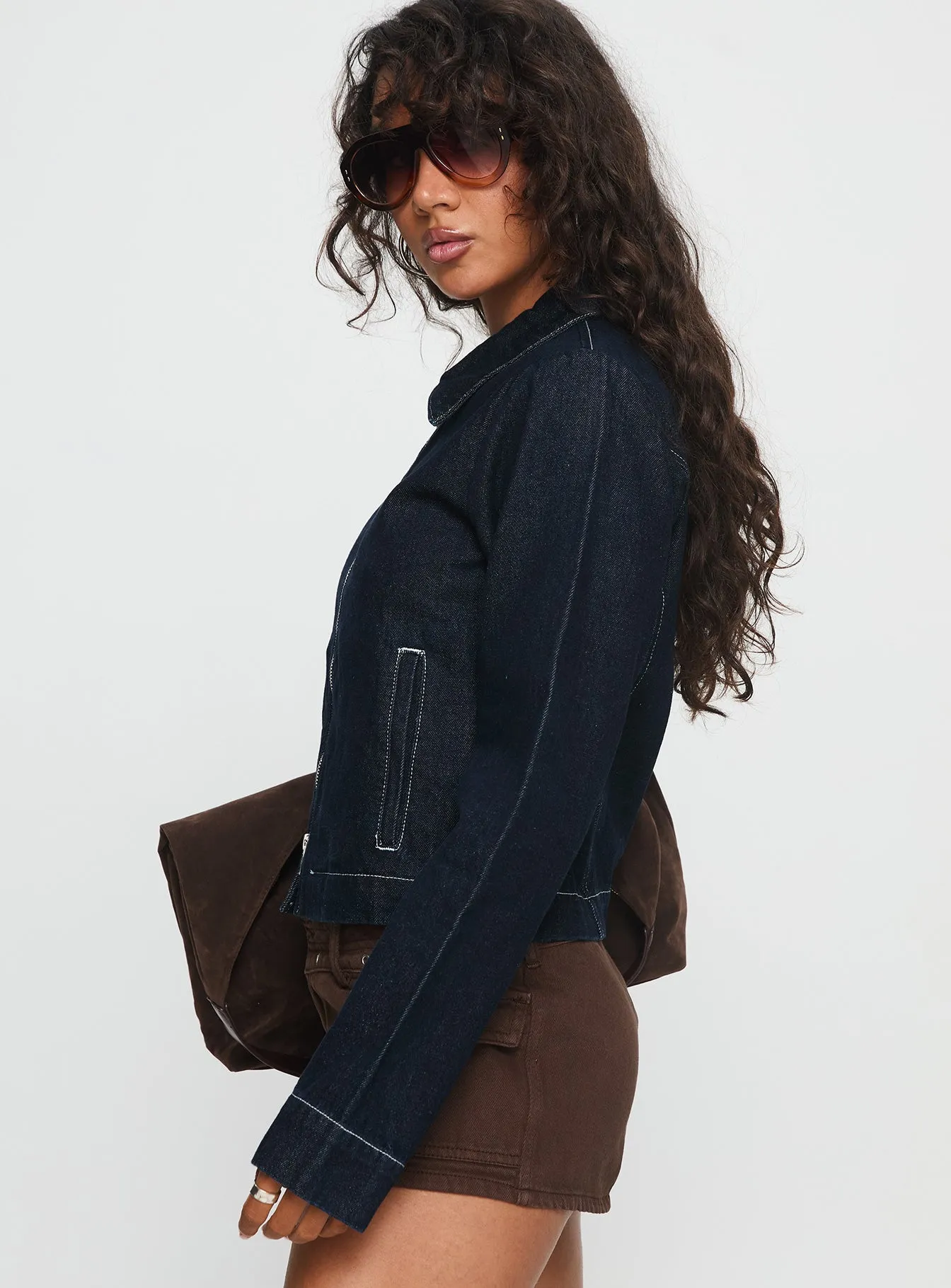 Yuritzi Denim Jacket Indigo sold by Princess Polly product image thumbnail 4