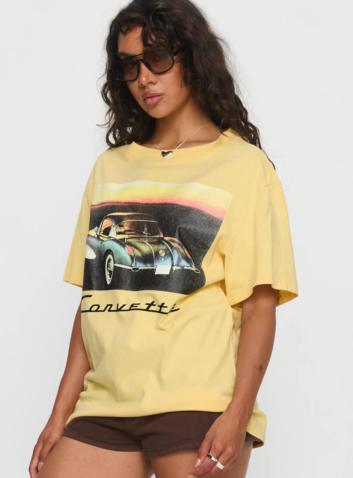 Corvette Legends Oversized Graphic Top Yellow sold by Princess Polly product image thumbnail 3