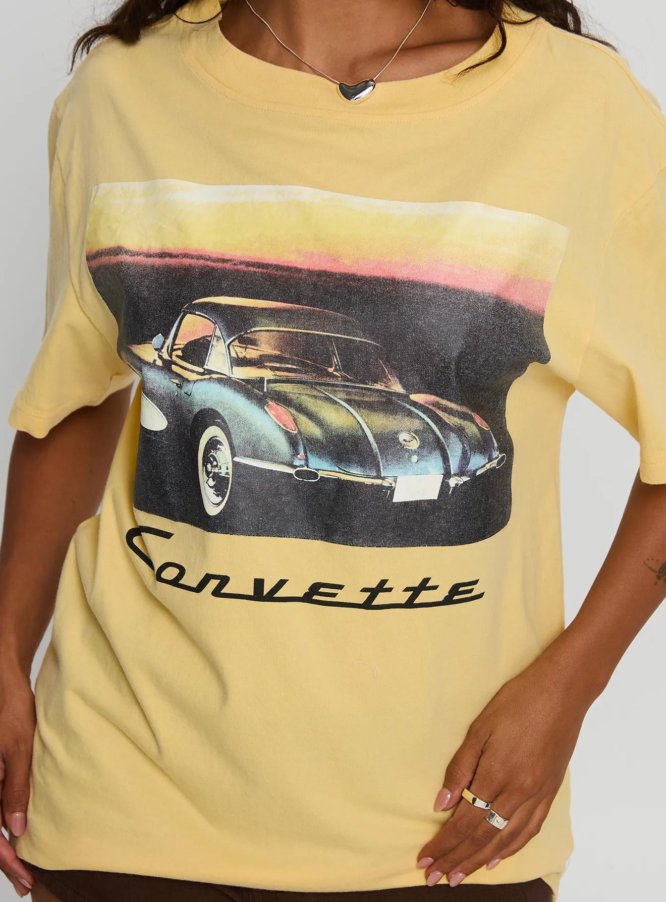 Corvette Legends Oversized Graphic Top Yellow sold by Princess Polly product image thumbnail 5