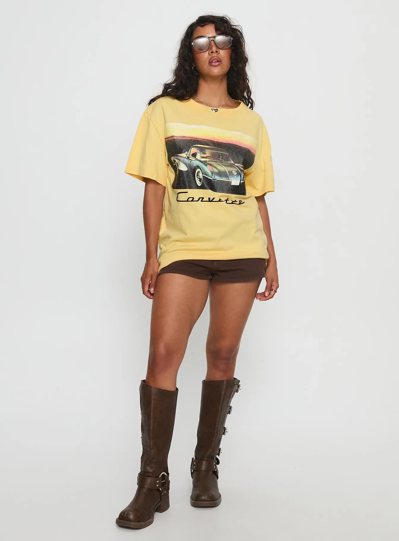 Corvette Legends Oversized Graphic Top Yellow sold by Princess Polly product image thumbnail 2