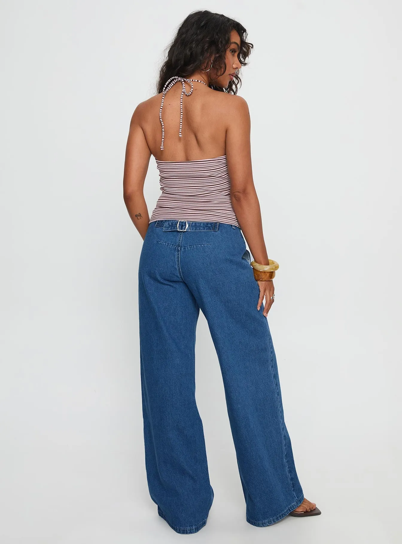 Polaris Mid Rise Straight Leg Jeans Mid Blue sold by Princess Polly product image thumbnail 5
