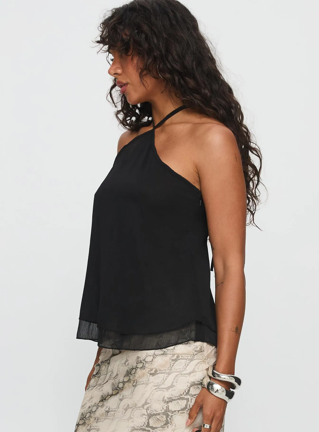 Rafaella Halter Top Black sold by Princess Polly product image thumbnail 3