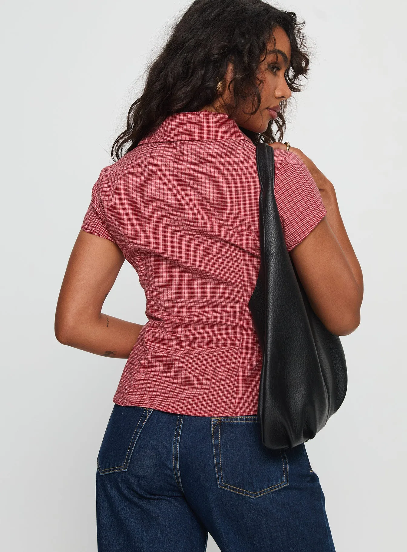 Cottesloe Blouse Top Red Check sold by Princess Polly product image thumbnail 5