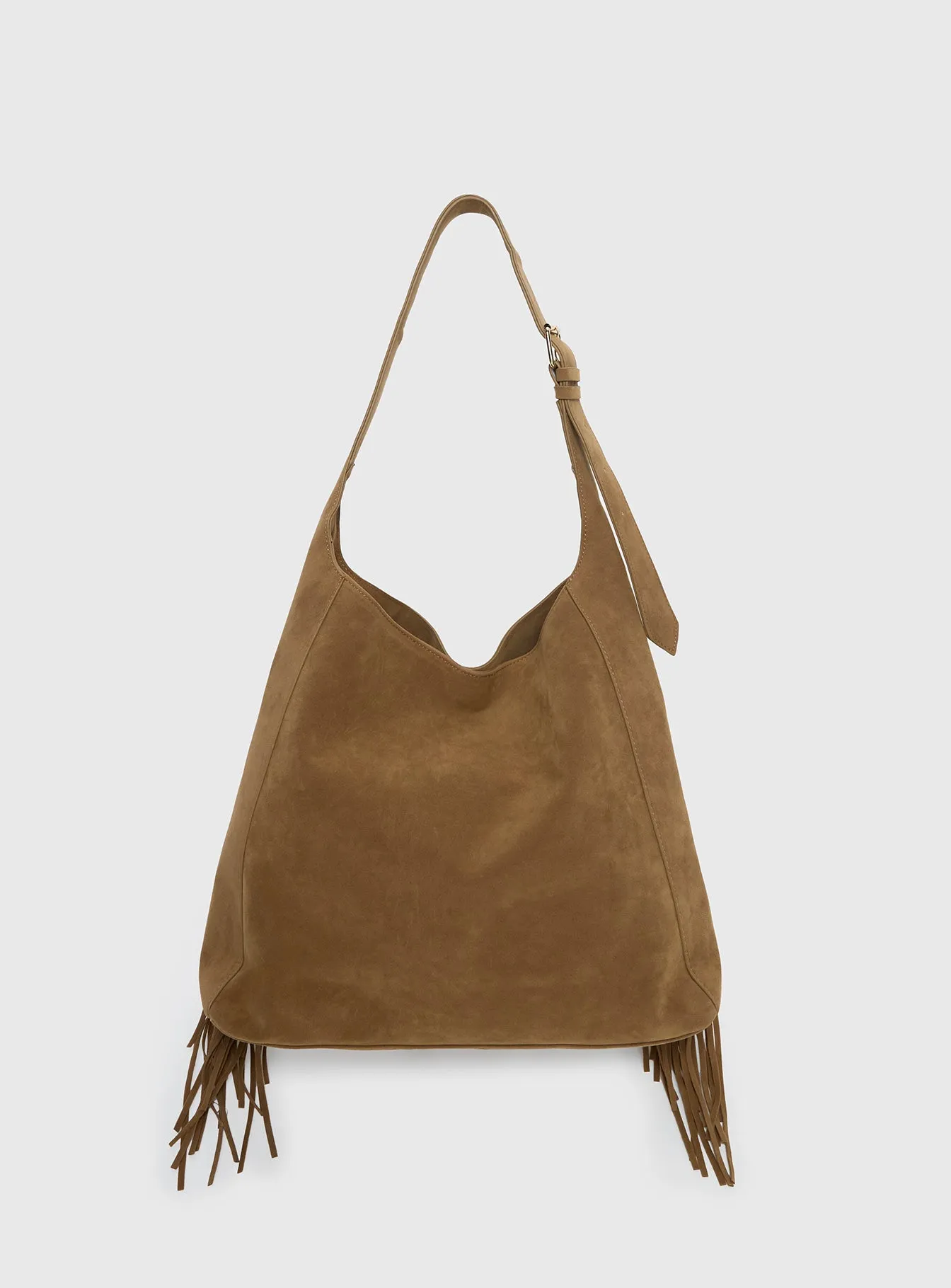 Endless Nights Tassel Faux Suede Shoulder Bag Brown sold by Princess Polly product image thumbnail 3
