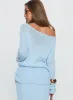 Ravira Wide Neck Knit Sweater Blue sold by Princess Polly