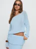 Ravira Wide Neck Knit Sweater Blue sold by Princess Polly
