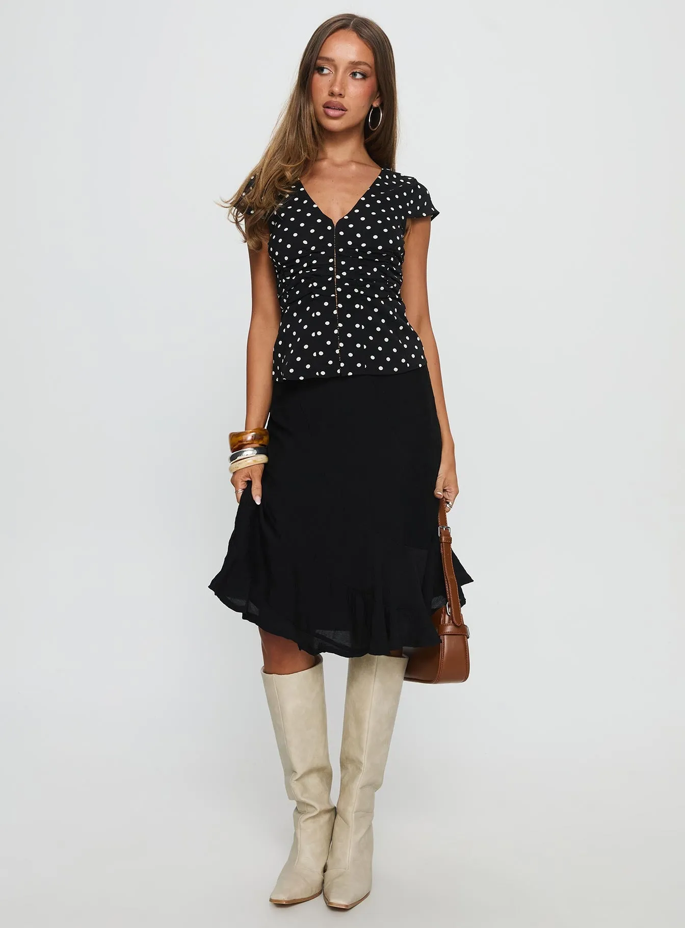 With Kindness Midi Skirt Black sold by Princess Polly product image thumbnail 3