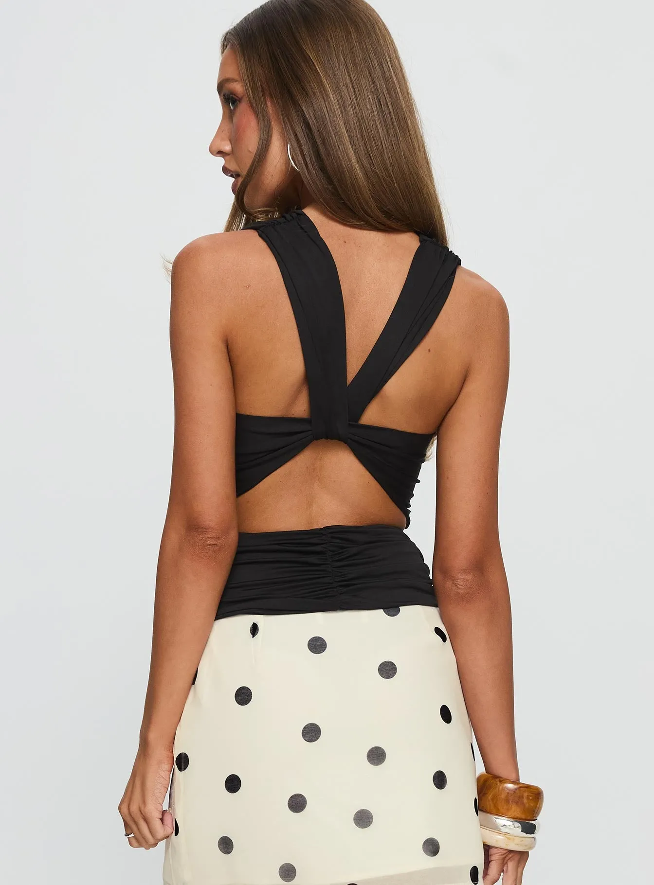 Miraculous Cowl Neck Twist Back Top Black sold by Princess Polly product image thumbnail 5