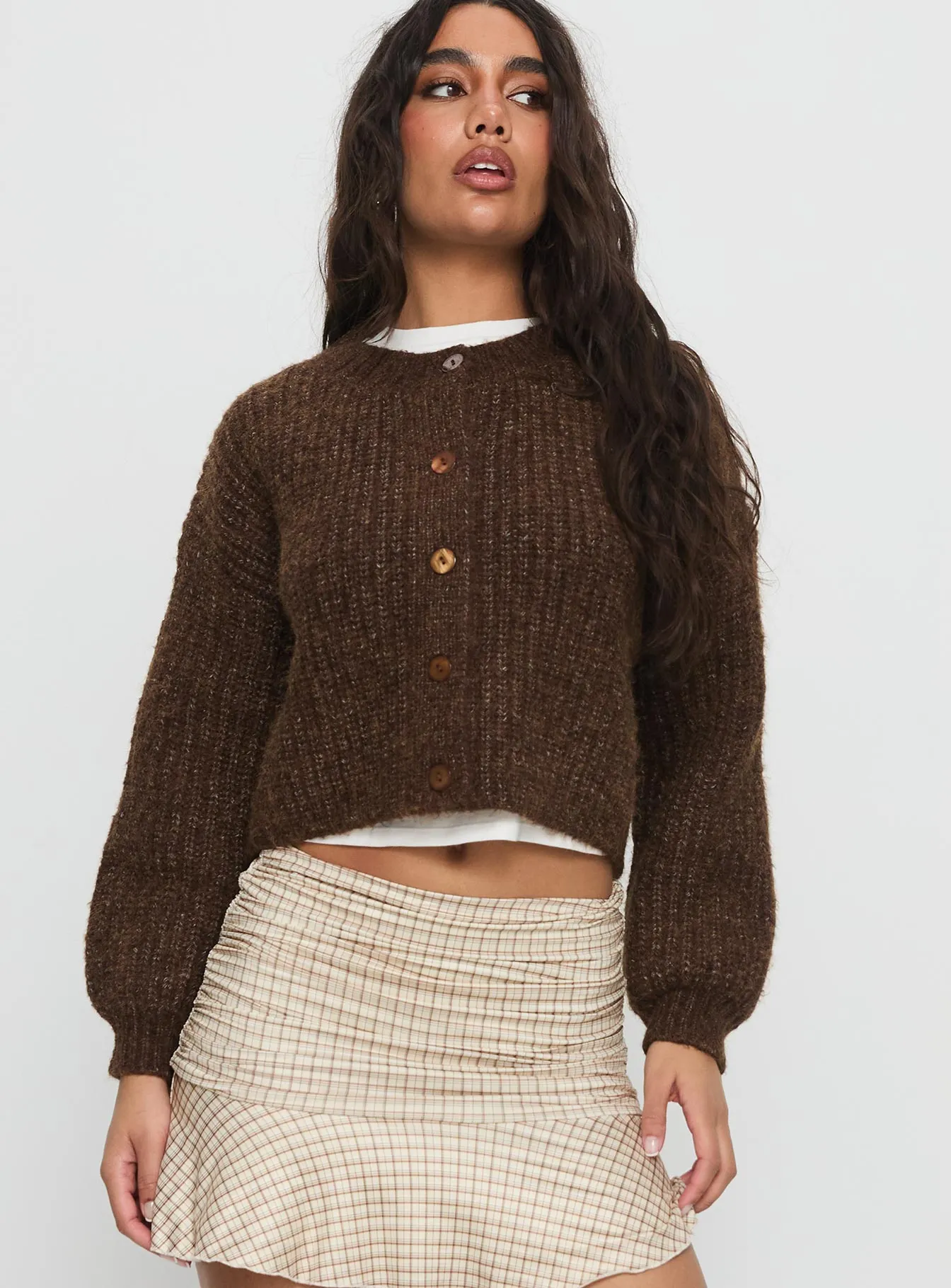 Hadly Knit Cardigan Brown sold by Princess Polly product image thumbnail 2