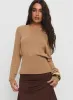 Xaria Off Shoulder Knit Sweater Tan sold by Princess Polly
