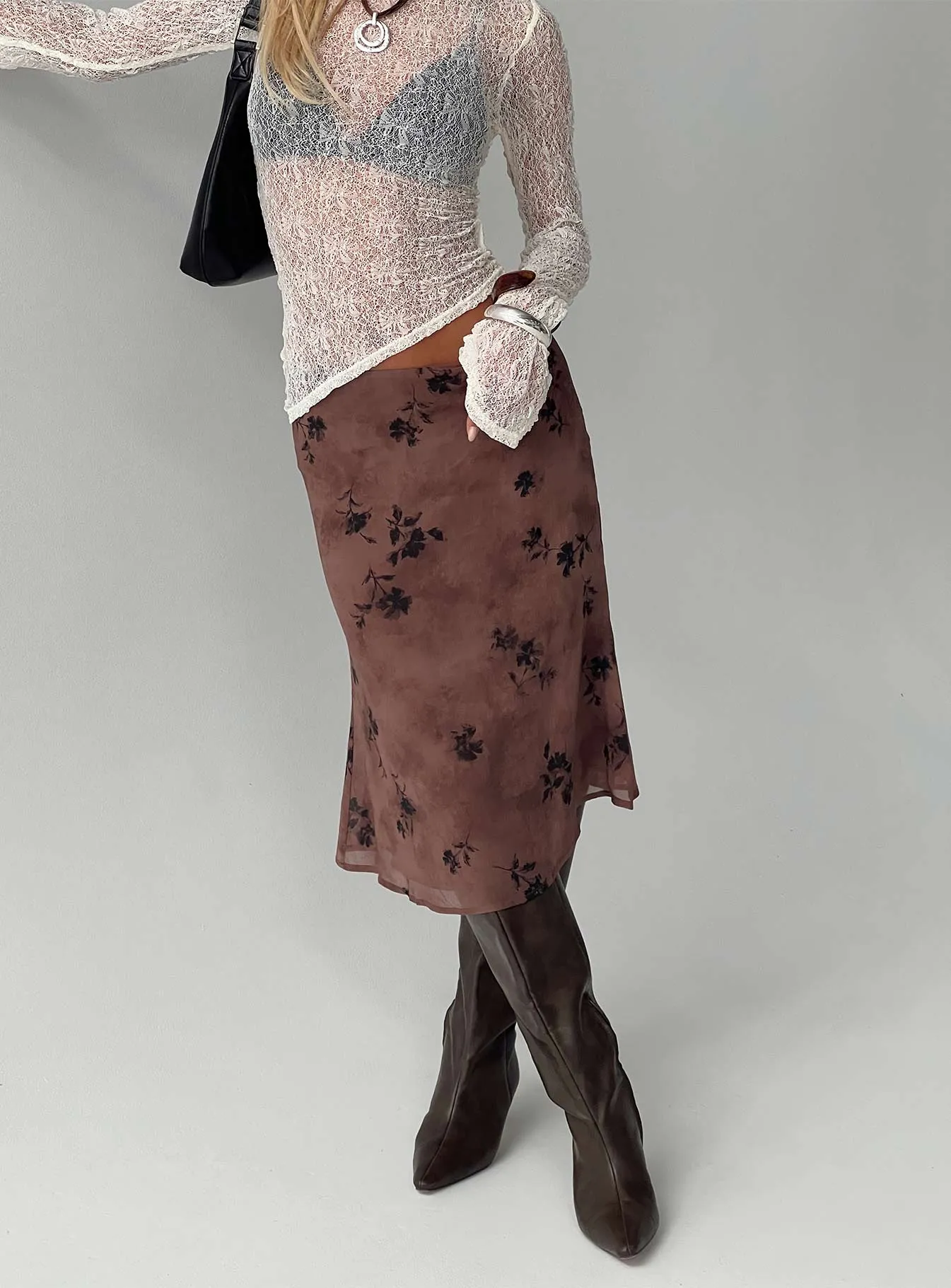 Moses Midi Skirt Multi sold by Princess Polly