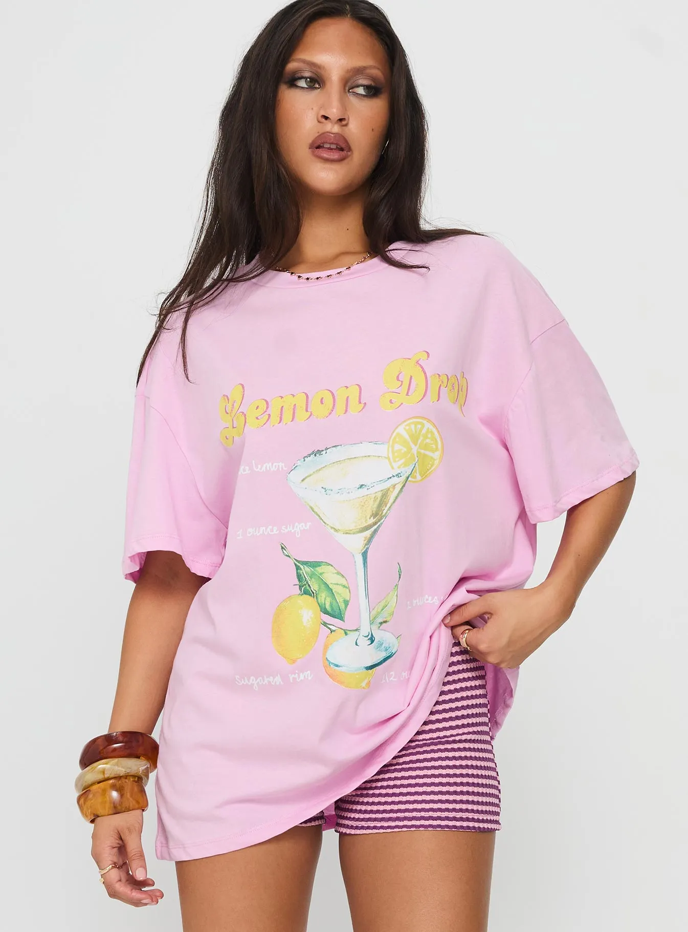 Lemon Drop Oversized Top Pink sold by Princess Polly