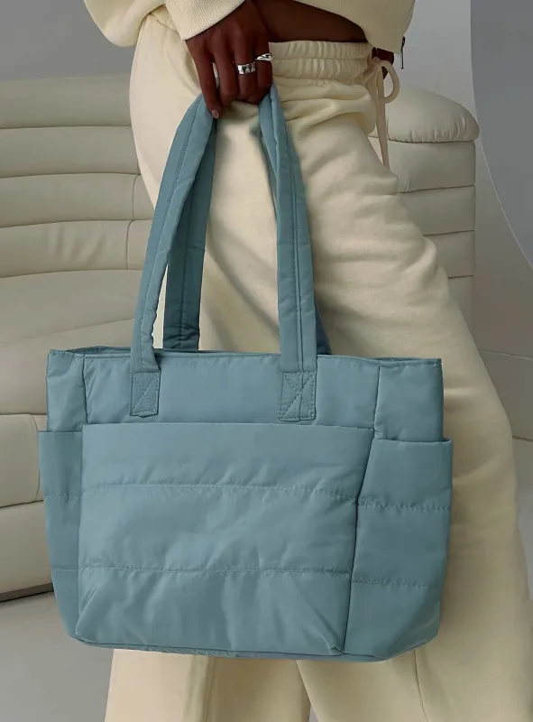 Delicacy Puff Tote Bag Blue sold by Princess Polly